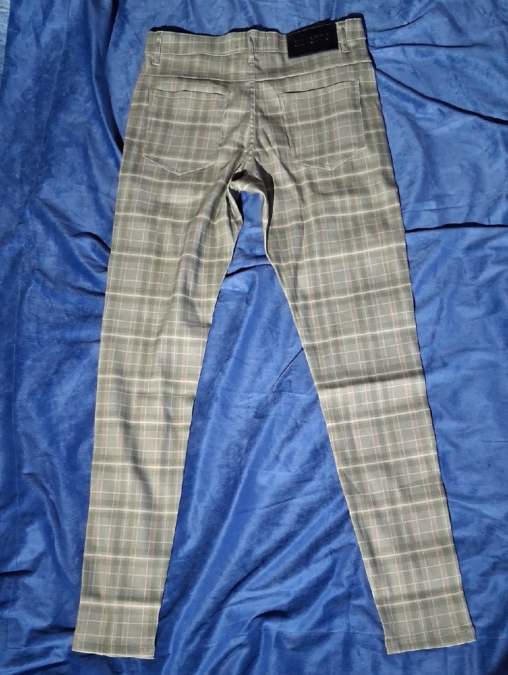 Men's Plaid Slim Fit Chinos - Olive Plaid